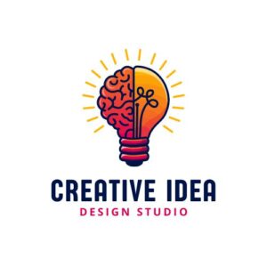 Abstract Creative Idea Brain Bulb Logo